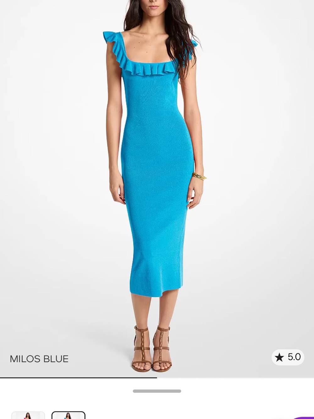 Michael Kors Ruffled Stretch Viscose Midi Dress